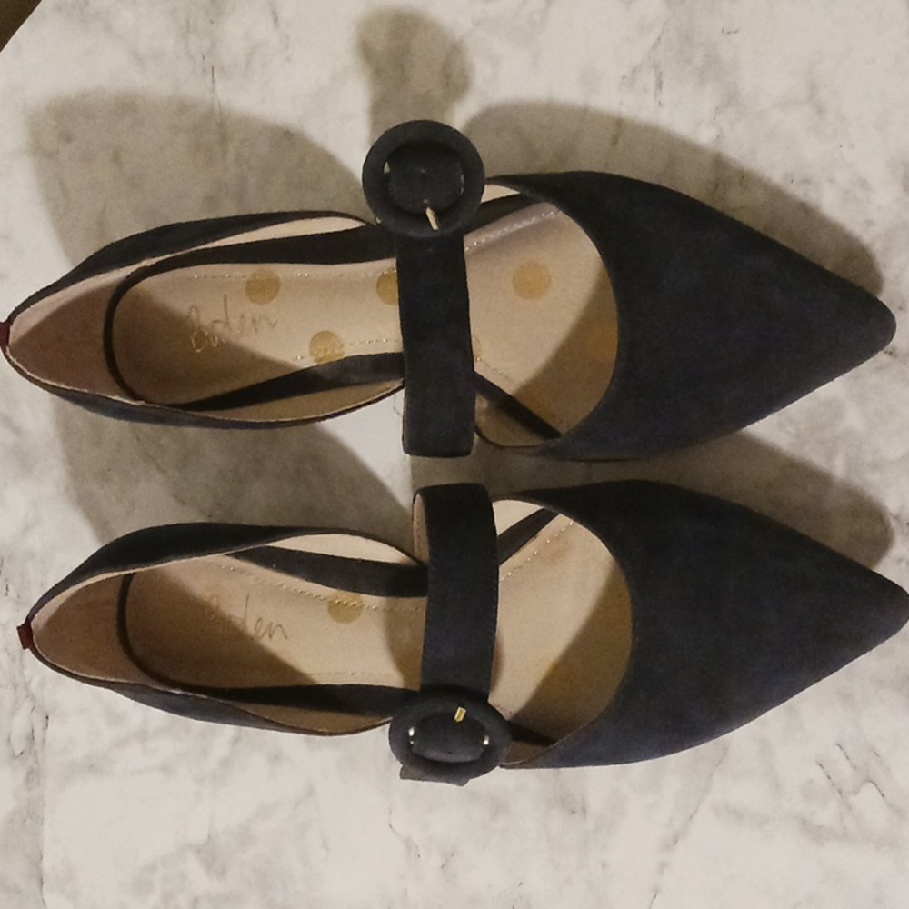 Boden Navy Women's Flats with Strap Detail